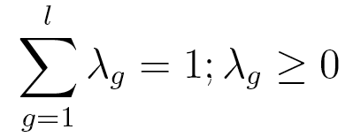 Sum(λ)=1;λg>=0'